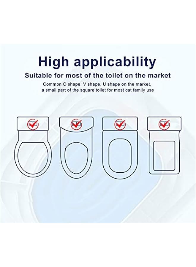 Cat Training Kit System for Toilet, Universal Reusable Environmentally Friendly Cat Toilet Trainer for Pet Professional Cat Toilet Trainer Teach Cat to Use Toilet (White Tray , 1 Blue Inner Support) - Image 4