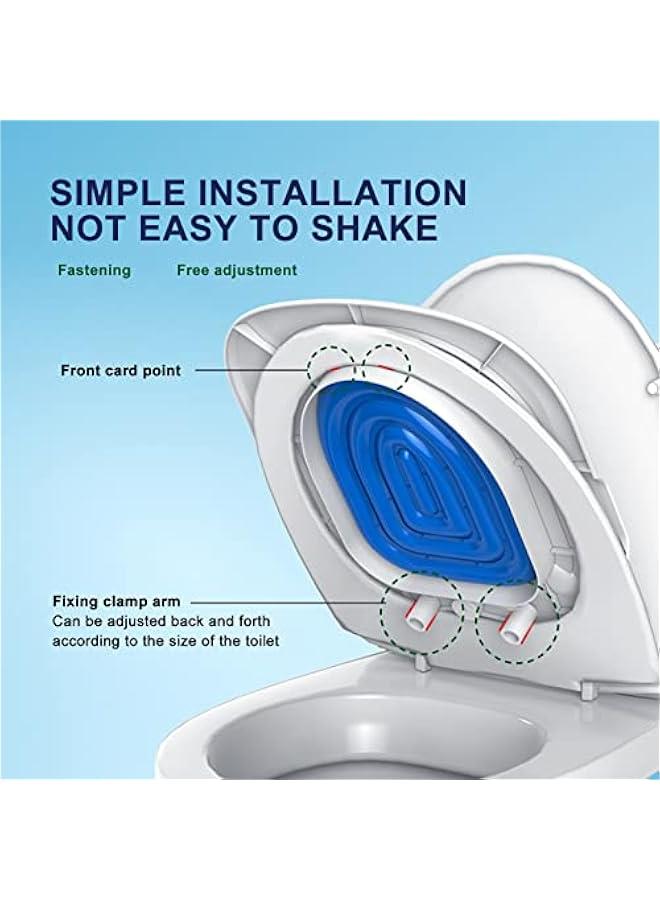 Cat Training Kit System for Toilet, Universal Reusable Environmentally Friendly Cat Toilet Trainer for Pet Professional Cat Toilet Trainer Teach Cat to Use Toilet (White Tray , 1 Blue Inner Support) - Image 3