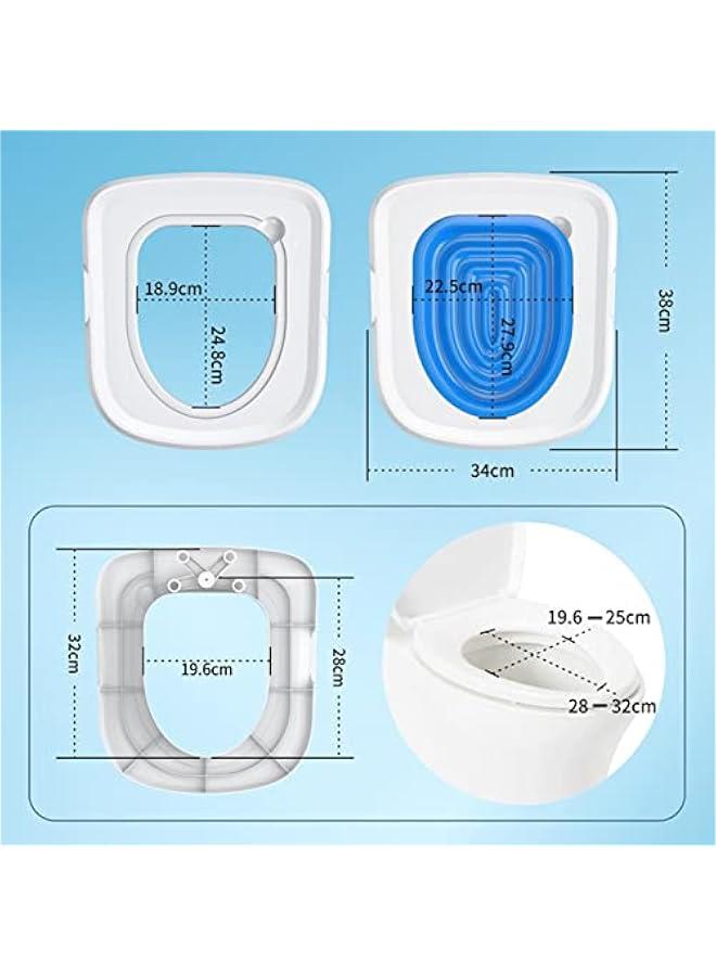 Cat Training Kit System for Toilet, Universal Reusable Environmentally Friendly Cat Toilet Trainer for Pet Professional Cat Toilet Trainer Teach Cat to Use Toilet (White Tray , 1 Blue Inner Support) - Image 2