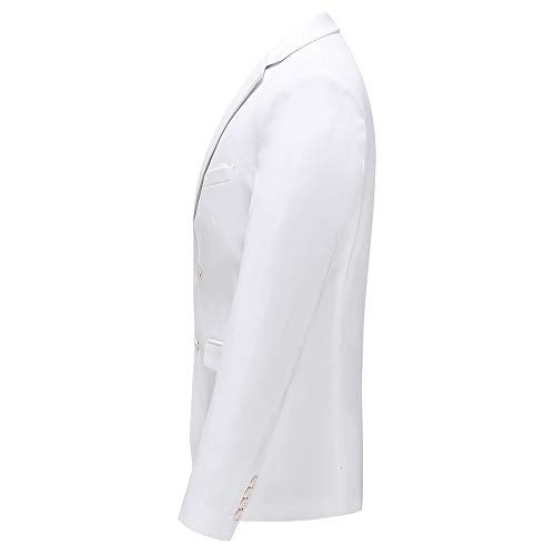 UNINUKOO Mens Suit Jacket Slim Fit Sport Coat 1 Button Notched Lapel Casual Fashion Dress Blazer for Men US Size 44 White - Image 4
