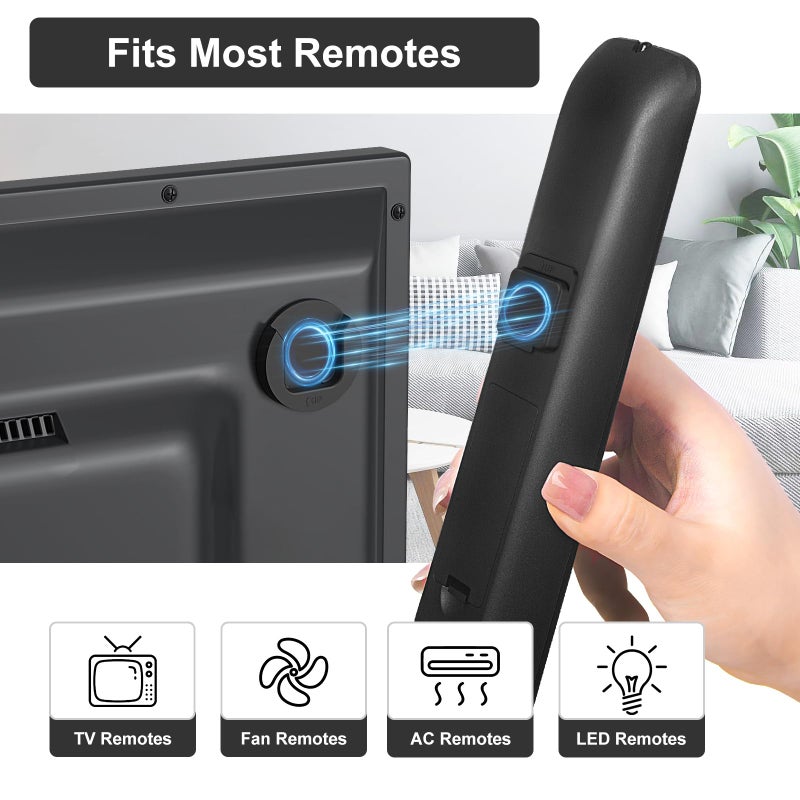 YYILIS Magnetic Remote Control Holder Wall Mount, Self-Adhesive Bedside Caddy for TV Backside/Bedroom/Office/RV Home Organizer Storage(Black 8) - Image 3