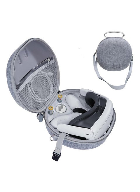 Waterproof Hard Case for Meta Oculus Quest 3 VR Gaming Headset and Touch Controllers Shockproof Carrying Pouch Organizer with Mesh Pocket for Travel and Home Storage