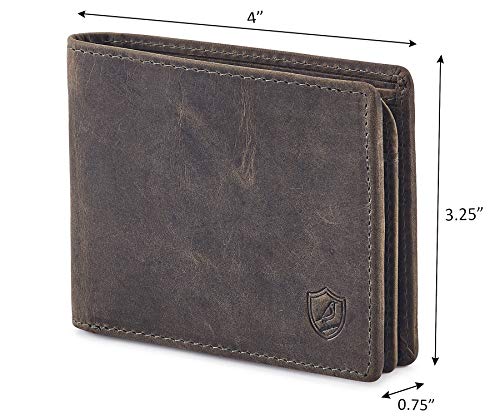 Cochoa Bifold Wallet for Men's Real Genuine Slim Leather RFID Blocking 2 ID Windows Stylish Travel Gift Box (CRAZY HORSE, MOSS GREEN) - Image 3