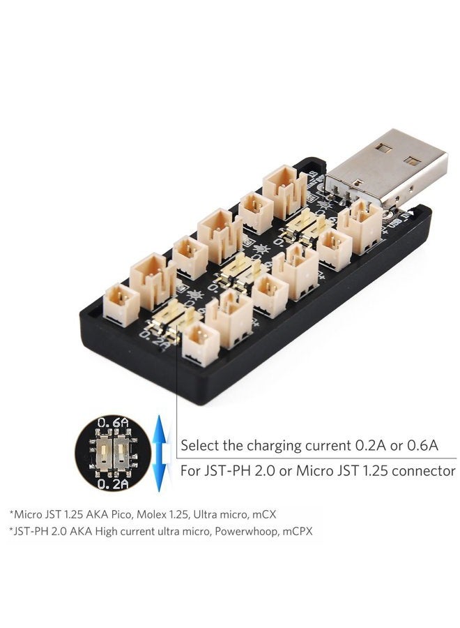 Crazepony 1S LiPo Battery USB Charger 3.7V/4.20V 6 Channel 1S LiPo Charger Tiny Whoop Blade Inductrix Micro JST 1.25 JST-PH 2.0 mCX mCPX Connectors - Image 4