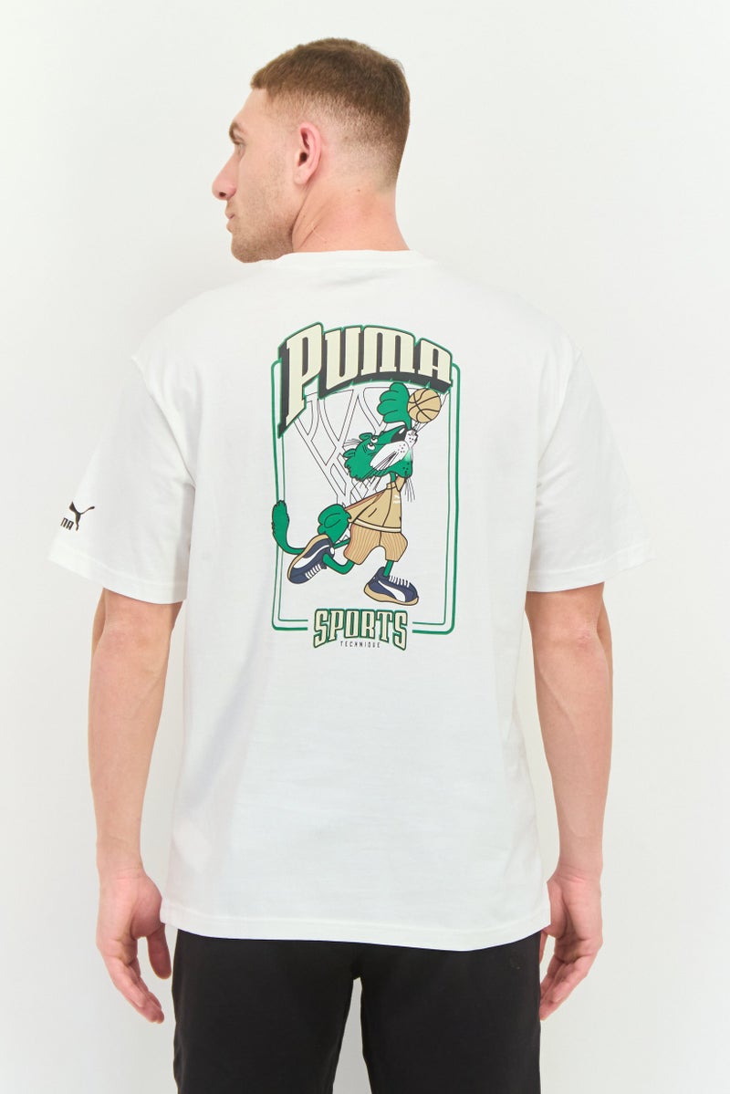 PUMA Men Sportswear Fit Short Sleeve Outdoor T Shirt, White - Image 4