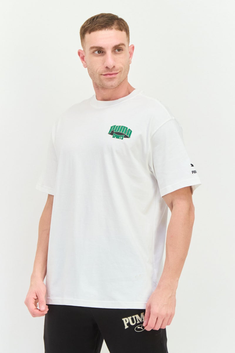 PUMA Men Sportswear Fit Short Sleeve Outdoor T Shirt, White - Image 1