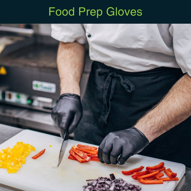 FifthPulse Disposable Black Nitrile Gloves Medium 50 Count - Extra Thick 4.5 Mil - Powder and Latex Free Rubber Gloves - Surgical Medical Exam Gloves - Food Safe Cooking Gloves - Image 4