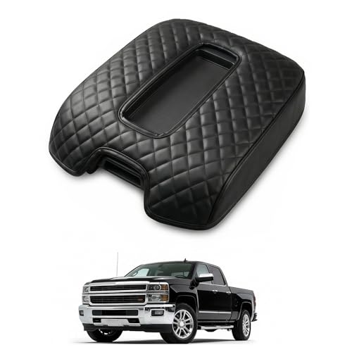 FQMY Center Console Armrest Cover Compatible with Chevy Silverado & GMC Sierra 1500 2500 3500 2014-2018, Yukon & Tahoe & Suburban 2015-2020, For Console Bucket Seat Only, Arm Rest Cushion, Anti-Scratch - Image 1