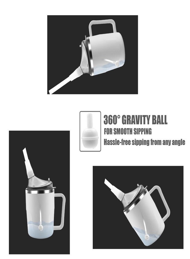 ACUDUDOMA Adult Spill Proof Cup for Elderly, 3 in 1 Stainless Steel Sippy Cup with Straw and 2 Lids, Suitable for Seniors Disabled Patients Limited Mobility, 14 OZ - Image 5