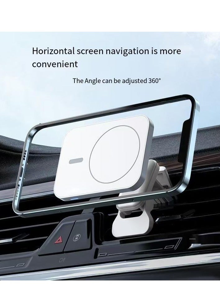 General Car mounted magnetic charger 15W fast charging mobile phone charger (white, non wireless charging)  - Image 2