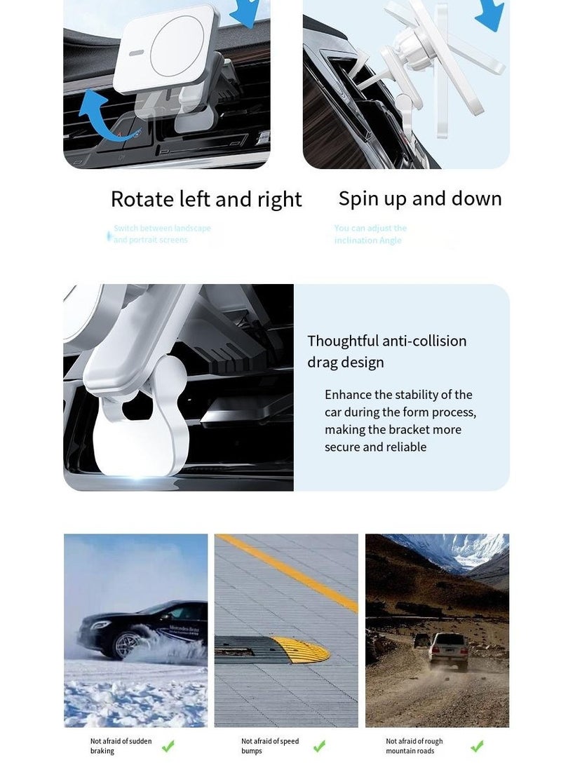 General Car mounted magnetic charger 15W fast charging mobile phone charger (white, non wireless charging)  - Image 5