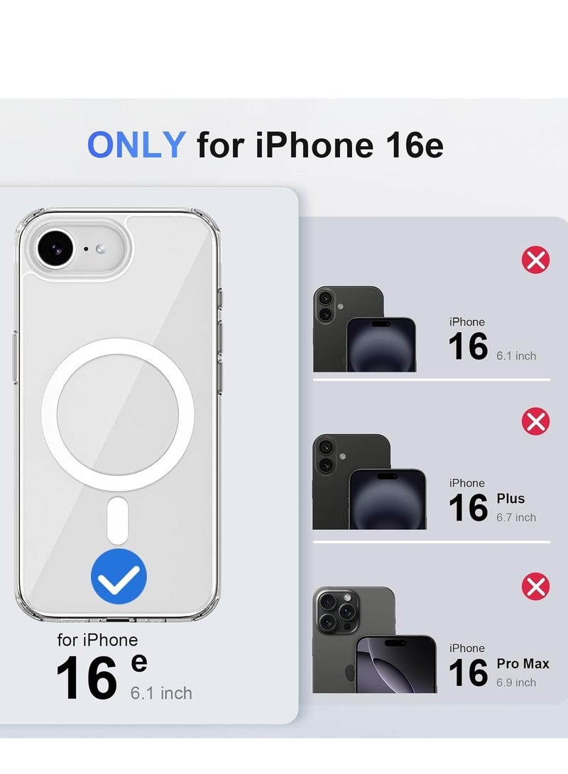 JAJEEK iPhone 16E Clear Magnetic Cover | MagSafe Compatible | Hybrid Protective Crystal Clear Hard Back Case | Shockproof Silicone Frame | Slim Transparent Case for Apple iPhone 16E - Ultimate Protection & Sleek Design - Image 2