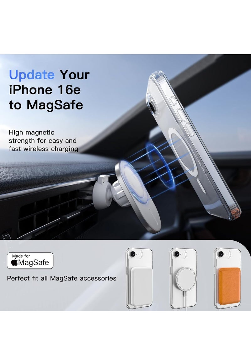JAJEEK iPhone 16E Clear Magnetic Cover | MagSafe Compatible | Hybrid Protective Crystal Clear Hard Back Case | Shockproof Silicone Frame | Slim Transparent Case for Apple iPhone 16E - Ultimate Protection & Sleek Design - Image 3