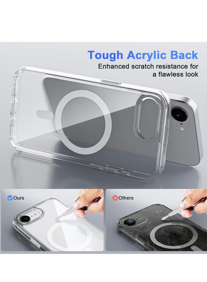 JAJEEK iPhone 16E Clear Magnetic Cover | MagSafe Compatible | Hybrid Protective Crystal Clear Hard Back Case | Shockproof Silicone Frame | Slim Transparent Case for Apple iPhone 16E - Ultimate Protection & Sleek Design - Image 4