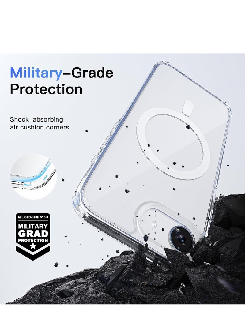JAJEEK iPhone 16E Clear Magnetic Cover | MagSafe Compatible | Hybrid Protective Crystal Clear Hard Back Case | Shockproof Silicone Frame | Slim Transparent Case for Apple iPhone 16E - Ultimate Protection & Sleek Design - Image 5