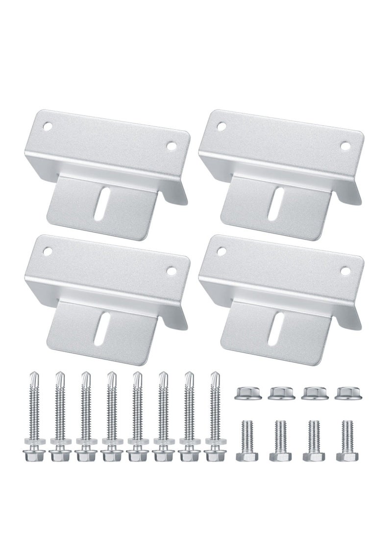 Y&D Solar Panel Mounting Brackets, Aluminum Z Shaped Brackets ,Holders with Screw and Nuts for RV Boat Wall Caravans Yacht Roof (4 Sets)  - Image 1
