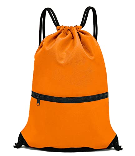 HOLYLUCK Drawstring Backpack Bag Sport Gym Sackpack (orange) - Image 1