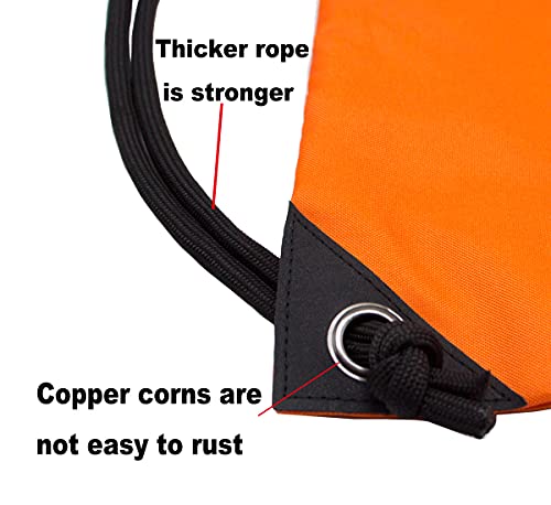 HOLYLUCK Drawstring Backpack Bag Sport Gym Sackpack (orange) - Image 5
