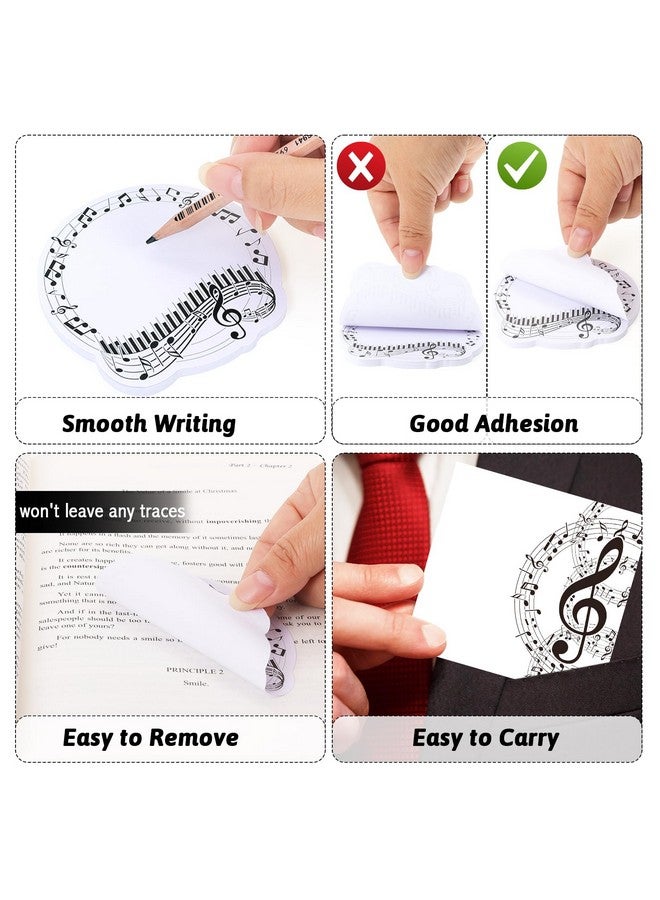 MWOOT 8 Pieces Music Themed Sticky Notes, Self-Adhesive Writing Notepads With Musical Notes Design, Memo Pads Essentials For Student, Teacher, To-Do List, Reminder, Choir Gift, Appreciation Gifts - Image 2