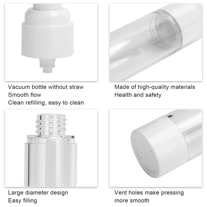 woobles pump for dispensing cream, 50ml Empty Roll on Bottle, Lotion Bottle Plastic Cosmetic Dispenser Empty Bottle, Vacuum Pump Refillable Bottle - Image 5