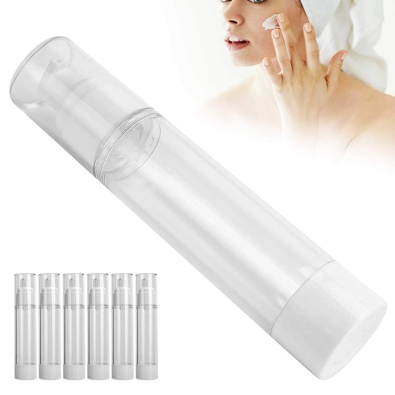 woobles pump for dispensing cream, 50ml Empty Roll on Bottle, Lotion Bottle Plastic Cosmetic Dispenser Empty Bottle, Vacuum Pump Refillable Bottle - Image 1