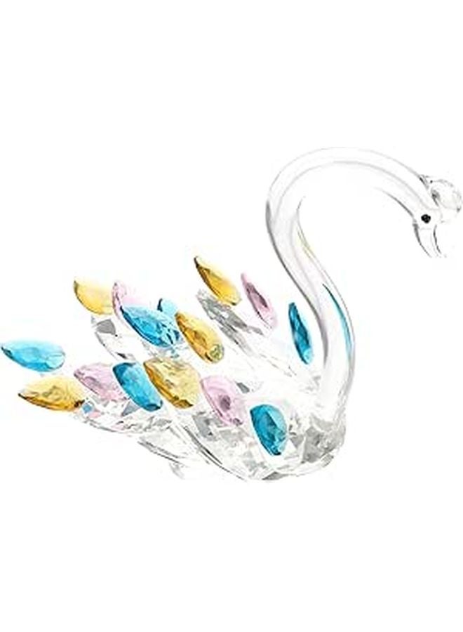 Crystal Swan Figurine Decorative Statue Low Height Craft Ornament For Home Living Room Entryway - Image 1