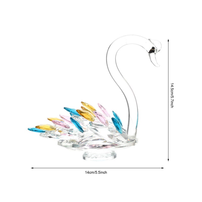 Crystal Swan Figurine Decorative Statue Low Height Craft Ornament For Home Living Room Entryway - Image 3
