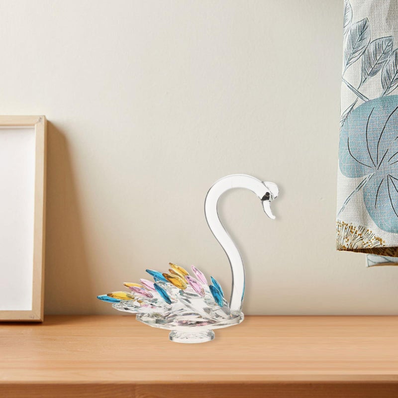 Crystal Swan Figurine Decorative Statue Low Height Craft Ornament For Home Living Room Entryway - Image 4