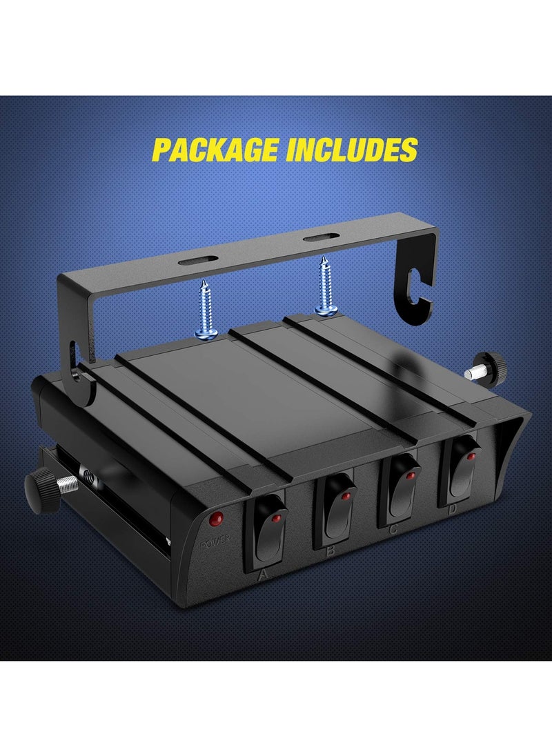 SYOSI 4 Gang Rocker Switch Box, Spst Toggle Switch Panel 12v 24v 20a Switch Panel 40amp Max, Universal Toggle Switch Panel for Automotive Cars, Vehicles Boats, RV, Campers SUV, Motorcycles  - Image 3