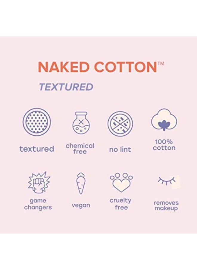 WHITE RABBIT NAKED COTTON Textured - Perforated Facial Cotton Pads - For Makeup Remover, Toner, Mask - 100% Cotton, Unbleached, Lint-Free - Exfoliating & Durable - Natural & Cruelty-Free - 200 Count  - Image 4
