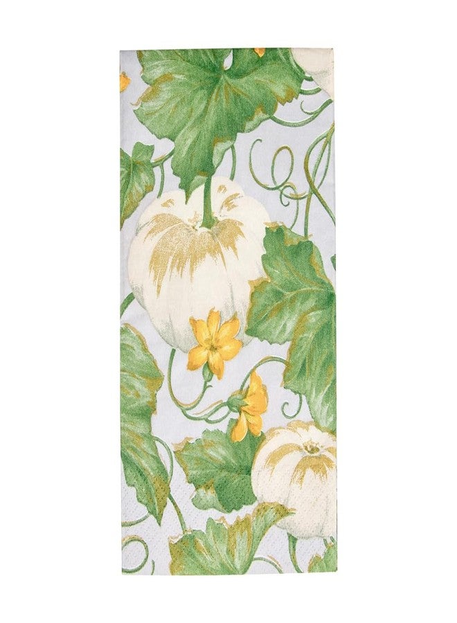 Caspari Heirloom Pumpkins Paper Guest Towel Napkins in Grey & White - 15 Per Package, 2 Packs - Image 4