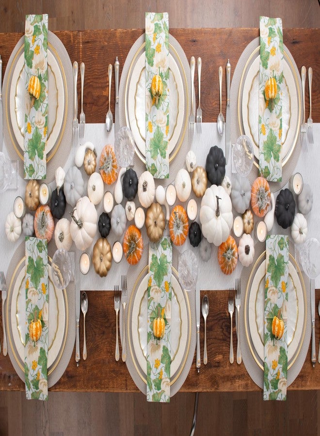 Caspari Heirloom Pumpkins Paper Guest Towel Napkins in Grey & White - 15 Per Package, 2 Packs - Image 3