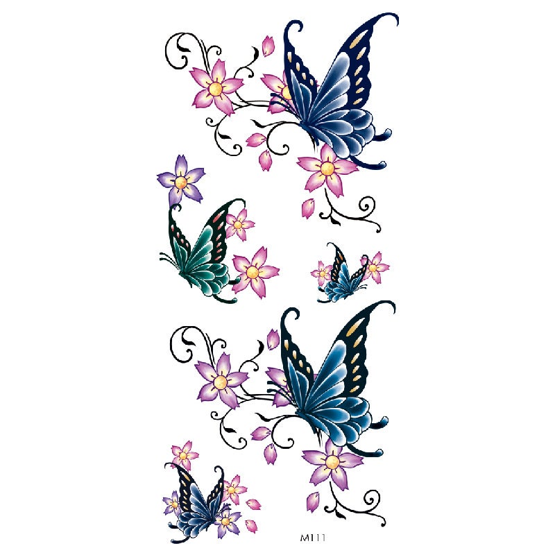 Eagle Tattoo Animal Flower Snake Text Tattoo Color Printing Black And White Supply - Image 1