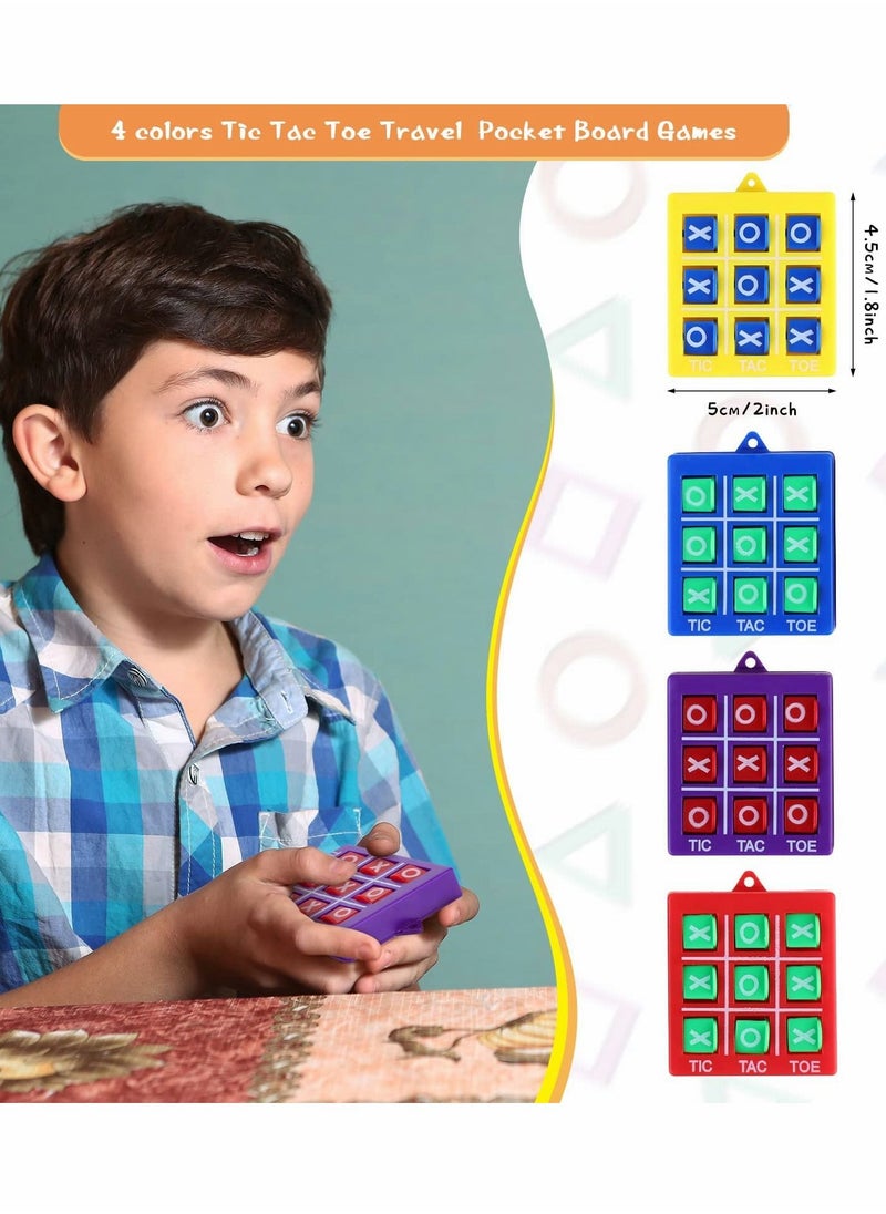SYOSI - Tic Tac Toe Game Toy, Classic Mini Checkerboard Educational Family Game Toy Set with Keychain, Portable Casual Tabletop Games for Adults and Kids, Party Classroom Games (4 Pcs) - Image 1