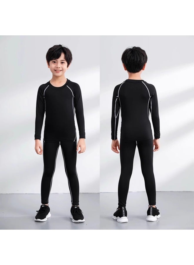 Children's Bodysuit Training Clothes Base Set Basketball Sportswear Football Quick-drying Clothes Two-piece Running Fitness Clothes