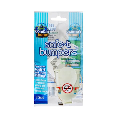 COMPAC HOME Compac’s Stabilizers T Bumpers, Lock Place, Keeps Children, Elderly, Disabled Safe from Slipping Off Shaking, Moving or Wobbly Toilet Seat (1 Set), White, 1 Count (Pack of 1) - Image 1