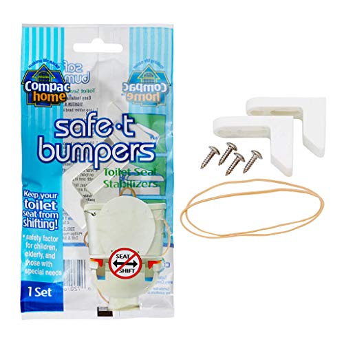 COMPAC HOME Compac’s Stabilizers T Bumpers, Lock Place, Keeps Children, Elderly, Disabled Safe from Slipping Off Shaking, Moving or Wobbly Toilet Seat (1 Set), White, 1 Count (Pack of 1) - Image 3
