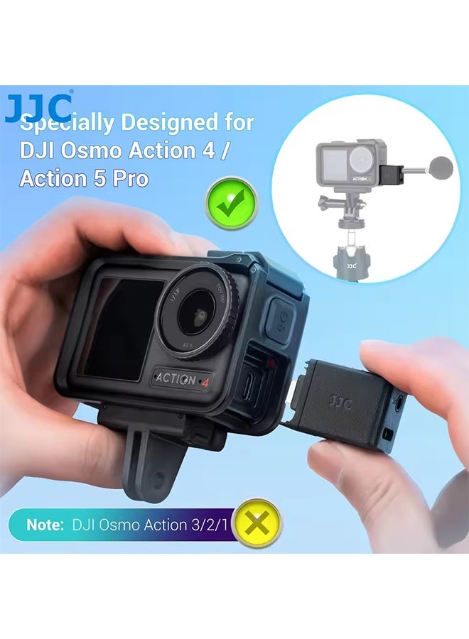 JJC Osmo Action 5 Pro Mic Adapter 3.5mm Audio Mic Adapter for DJI Osmo Action 5 Pro 4 Supports Microphone With Type-C Charging - Image 2