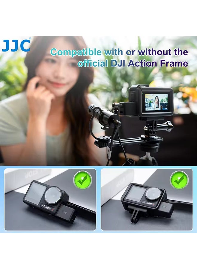 JJC Osmo Action 5 Pro Mic Adapter 3.5mm Audio Mic Adapter for DJI Osmo Action 5 Pro 4 Supports Microphone With Type-C Charging - Image 4