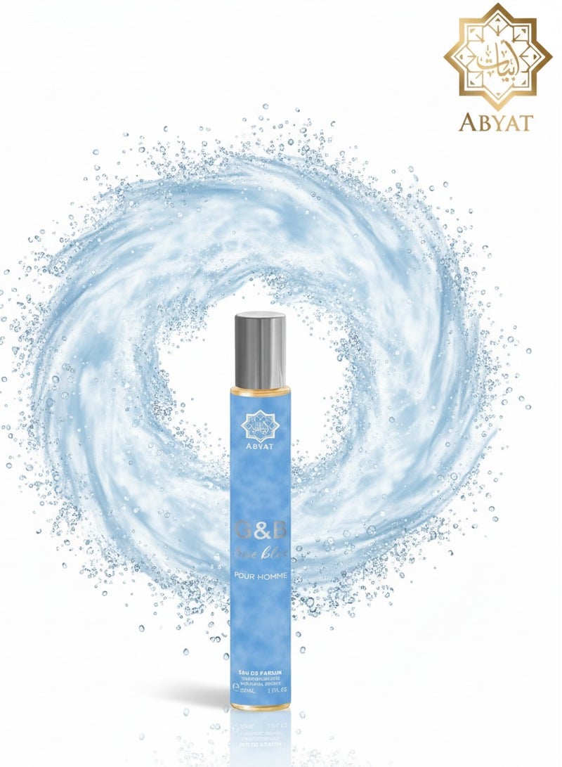 ABYAT G&B Ice Blue Pour Homme Eau De Parfum – Fresh Cool Woody Aromatic Long Lasting Fragrance for Men 33ml (Ice Blue & Silver) - Image 2