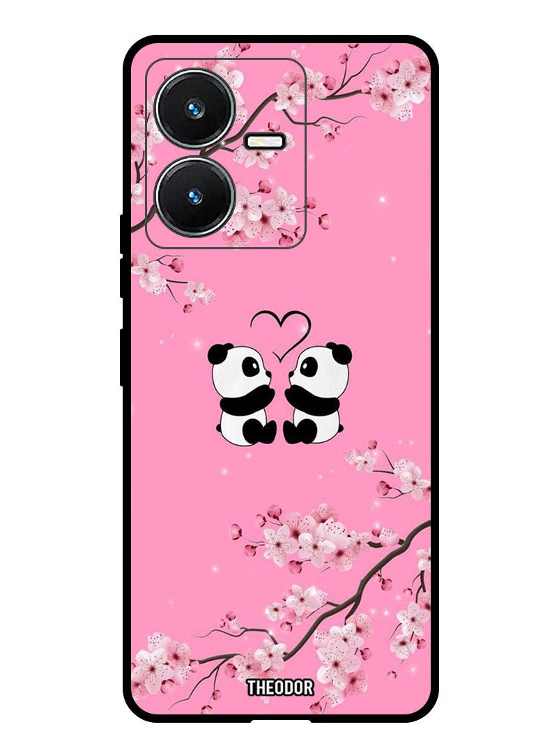 Theodor Protective Case Anti Scratch Shock Proof Bumper Cover For  Vivo Y22 And Y22S Two Small Pandas - Image 1