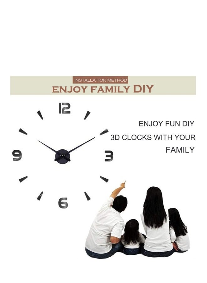 ساعة حائط ثلاثية الأبعاد كبيرة ملصقات ساعة حائط بدون إطار DIY ساعة حائط من الأكريليك تصميم عصري ساعة ديكور DIY (14 بوصة) - Image 2