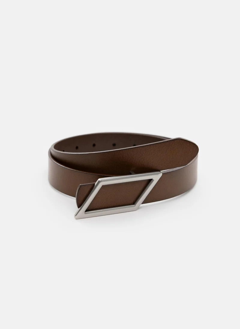 Lichi  Leather belt with diamond-shaped buckle for Women | Best Price UAE