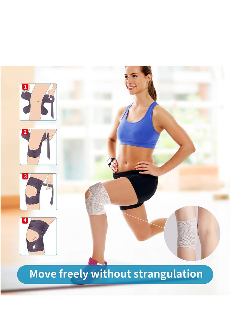Adjustable Knee Brace with Side Stabilizers for Pain Relief in ACL MCL Injuries and Arthritis, Breathable Support for Men and Women - Image 2