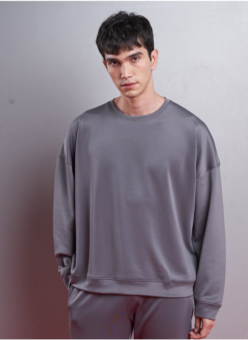 GENRLS Men's Oversized Full Sleeve T-shirt Spanish Grey  - Image 5