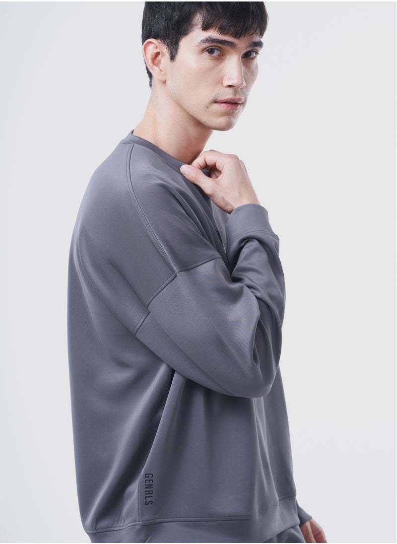 GENRLS Men's Oversized Full Sleeve T-shirt Spanish Grey  - Image 1