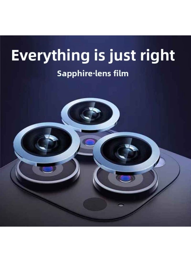 For Apple 14Promax Sapphire Lens Film Camera Protective Film Metal Frame Scratch-resistant Lens Film-Color:Silver Eagle Eye (a Complete Set Plus Packaging)-Dimensions:Apple 14Promax (three Holes)