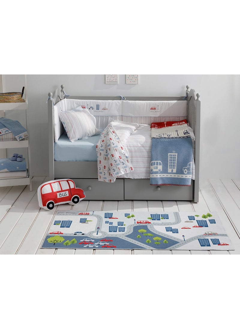 English Home - Mini Cars Cotton Baby Duvet Cover Set 100 x 150 cm Blue - Image 1