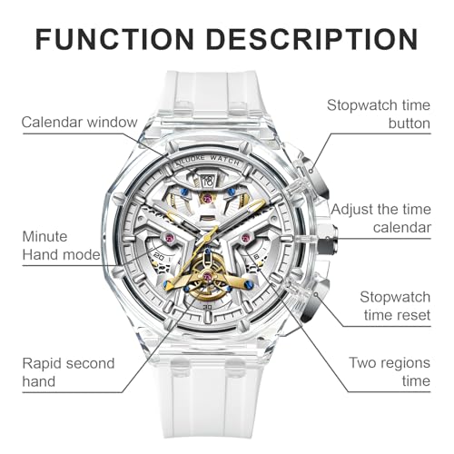 LILUOKE Mens Watches, Wrist Watches Luminous Design, Big Face Fashion Quartz Black Watch 30ATM, Casual Watch for Men Unique Gifts for Men (DT-LK9013G-04) - Image 3