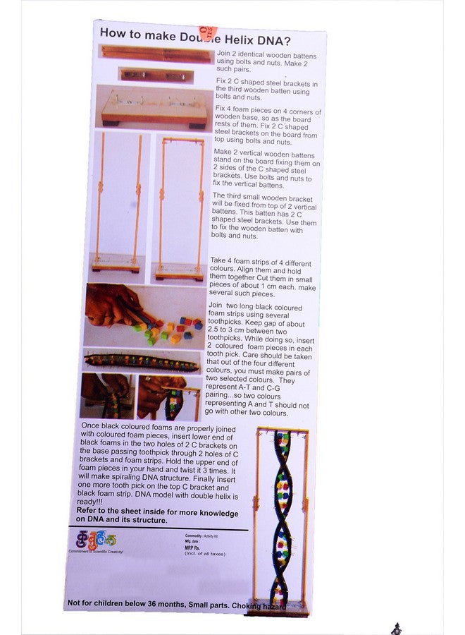kutuhal double helix dna model making kit. hands-on biology concepts learning kit- Multi color - Image 2
